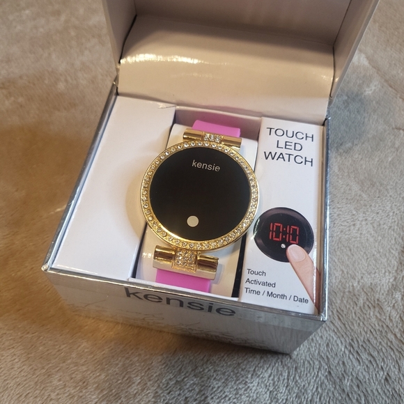 Kensie Accessories Brand New Nwt Kensie Touch Led Goldtone Watch W